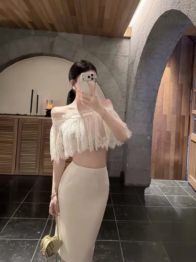 Yumeizi STAZF7 Lace One-Shoulder Women's Summer Sexy Set plus Sizemm Pure Desire Skirt And Top Ensemble Retro Style Short Dress
Yumeizi STAZF7 Lace One-Shoulder Women's Summer Sexy Set plus Sizemm Pure Desire Skirt And Top Ensemble Retro Style Short Dress