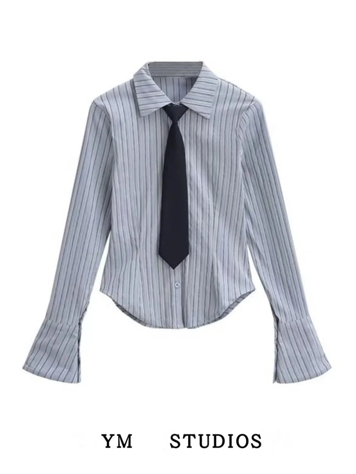 Casual Striped irt Women's Slim Fit Collar Single Button Base Layer Top Anti-Aging Street Sle European Long Sve S...
Casual Striped irt Women's Slim Fit Collar Single Button Base Layer Top Anti-Aging Street Sle European Long Sve S...