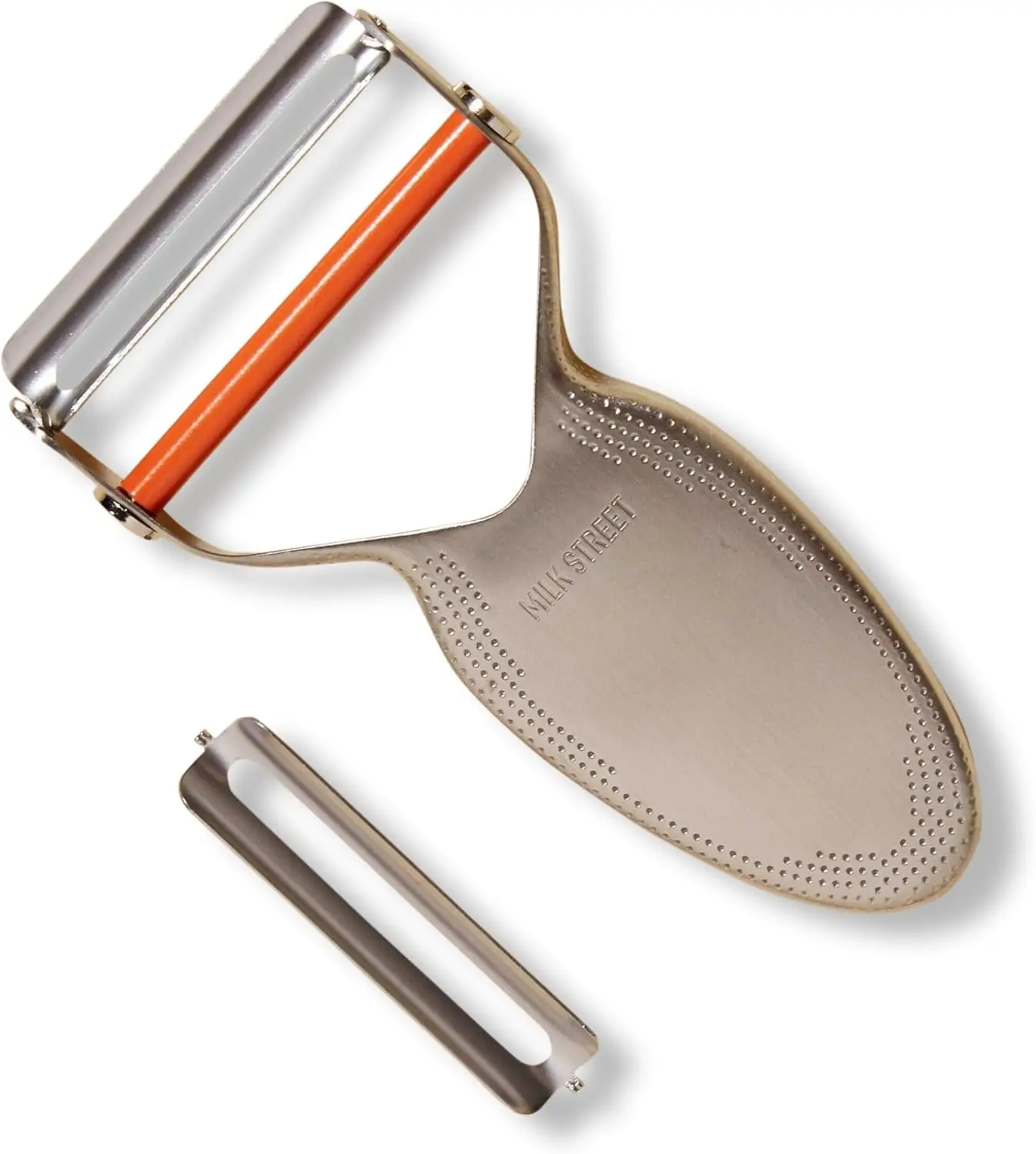 Stainless Steel Vegetable Peeler with Replaceable Blades, Pivoting Blade for Any Shape, Ergonomic Handle, Dishwasher Safe for
Stainless Steel Vegetable Peeler with Replaceable Blades, Pivoting Blade for Any Shape, Ergonomic Handle, Dishwasher Safe for