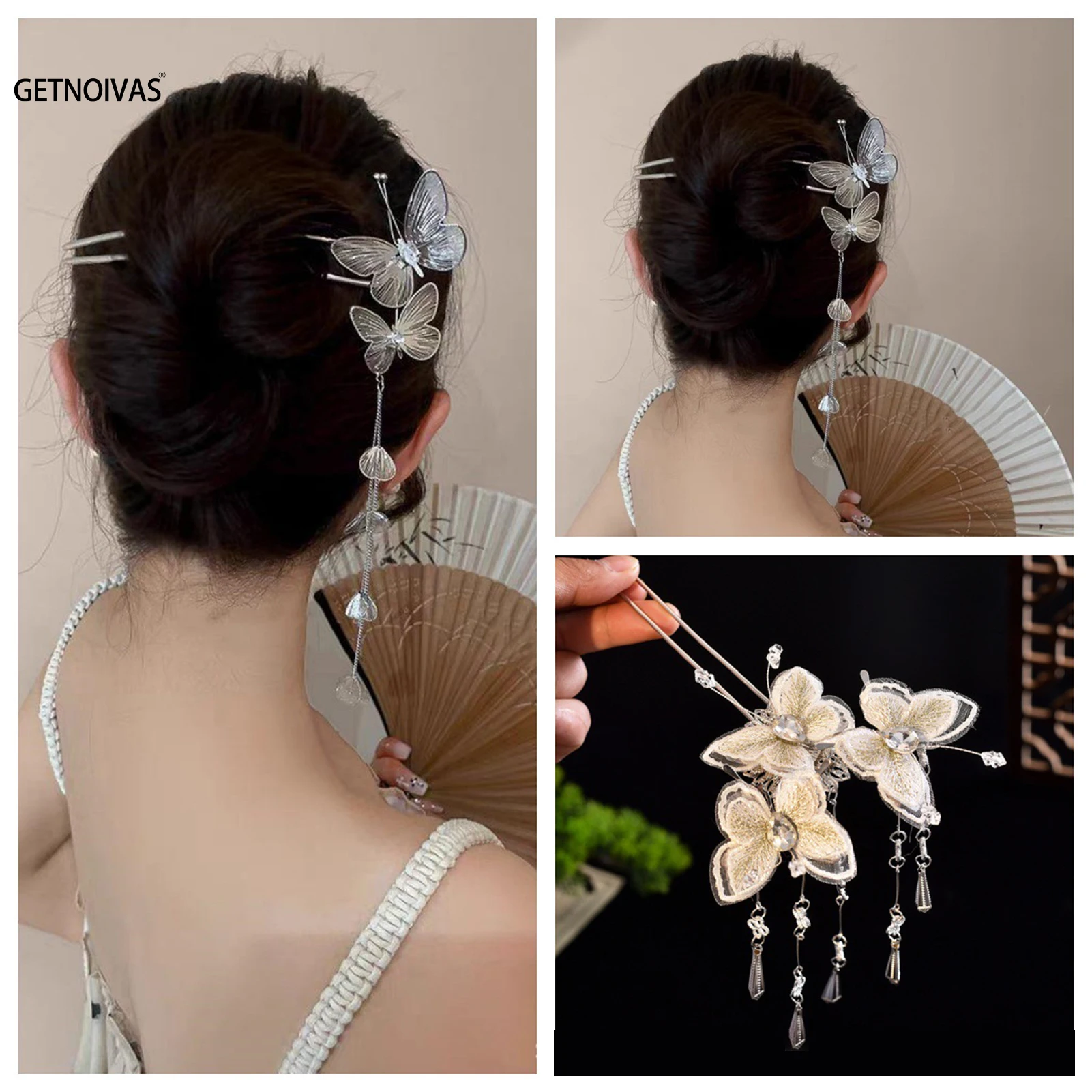 Vintage Chinese Style Butterfly Hairpins Handmade Hair Stick Women Hair Fork Hair Chopsticks Woman Girls Jewelry Accessories
Vintage Chinese Style Butterfly Hairpins Handmade Hair Stick Women Hair Fork Hair Chopsticks Woman Girls Jewelry Accessories