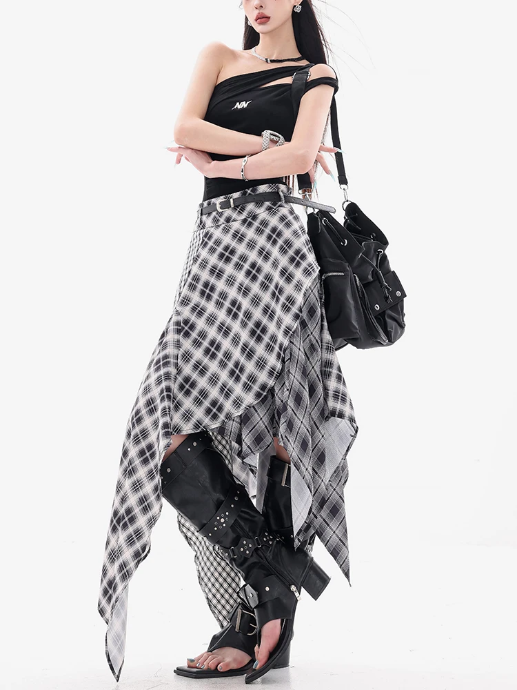 Оригинальная юбка ABWEAR: белая в клетку, с асимметричным дизайном, высокая талия, длинная юбка А-силуэта, модная.
Оригинальная юбка ABWEAR: белая в клетку, с асимметричным дизайном, высокая талия, длинная юбка А-силуэта, модная.