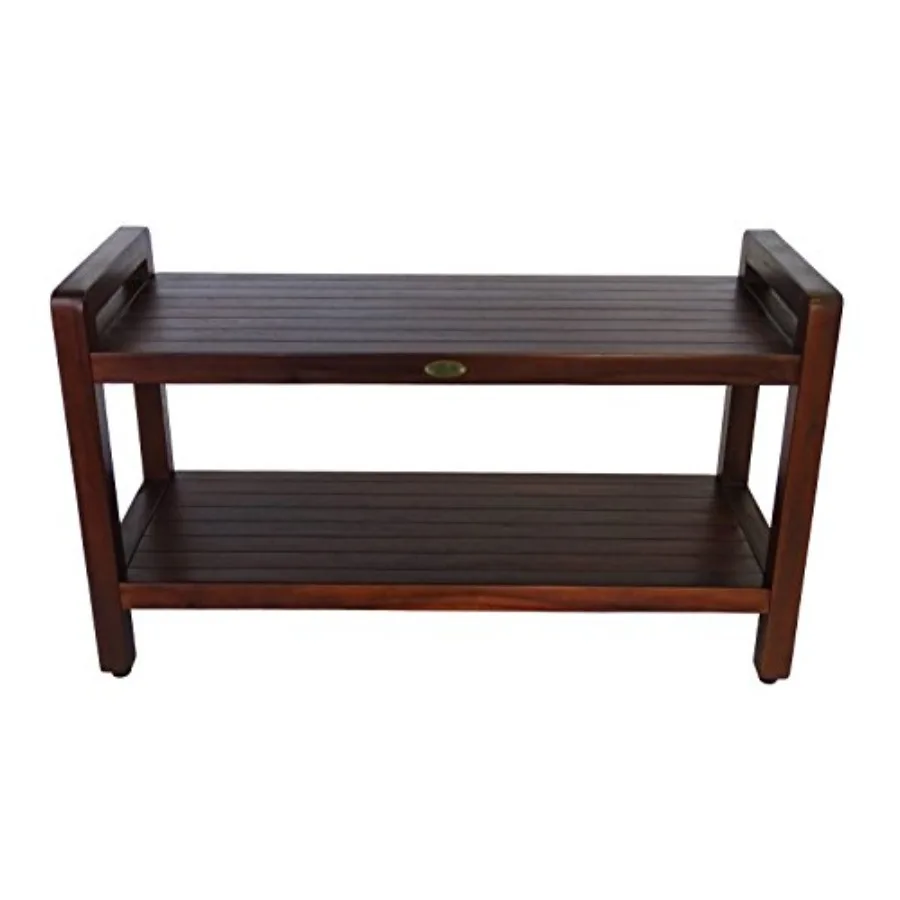 35 Inch Waterproof Teak Wood Shower Bench with Lift Aid Arms for Inside Shower Eleganto Bathroom Seat Chair with Storage Shelf
35 Inch Waterproof Teak Wood Shower Bench with Lift Aid Arms for Inside Shower Eleganto Bathroom Seat Chair with Storage Shelf