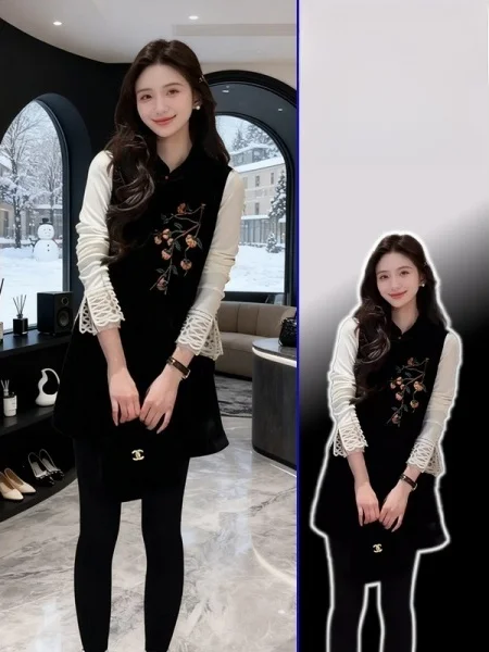 Ele Embroidered Stand Collar Two Piece Set for plus Size Women Chinese Sle Faionable Inner Match Buttoned irt
Ele Embroidered Stand Collar Two Piece Set for plus Size Women Chinese Sle Faionable Inner Match Buttoned irt