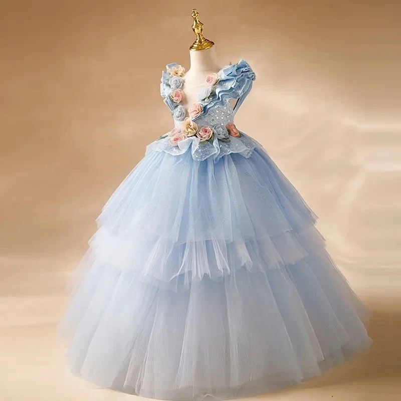 New Flower Girl Floral Long Dress Vintage Children Dresses For Wedding Party Formal Ball Gown Kids Evening Bridesmade Prom Dress
New Flower Girl Floral Long Dress Vintage Children Dresses For Wedding Party Formal Ball Gown Kids Evening Bridesmade Prom Dress