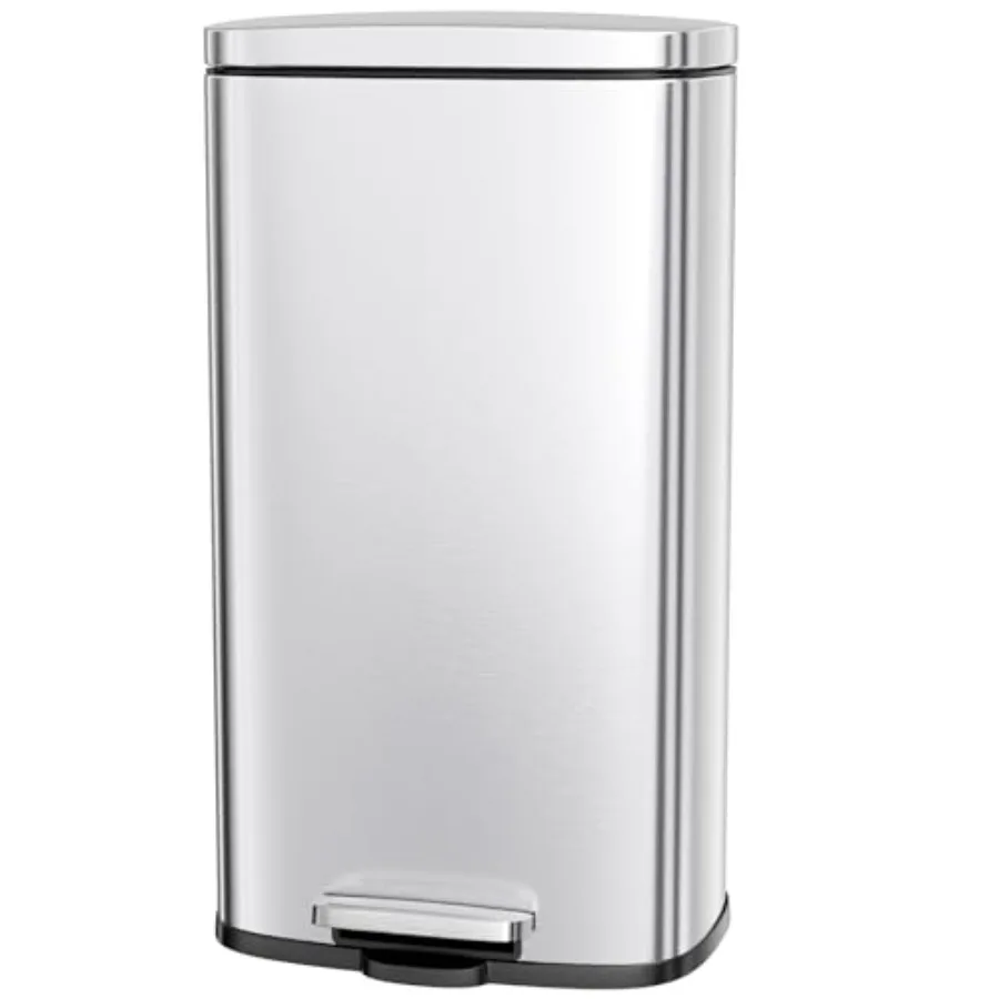 Stainless Steel Kitchen Trash Can with Soft-Close Hinged Lid and Removable Inner Bucket Step Waste Bin for Bathroom Bedroom Liv
Stainless Steel Kitchen Trash Can with Soft-Close Hinged Lid and Removable Inner Bucket Step Waste Bin for Bathroom Bedroom Liv