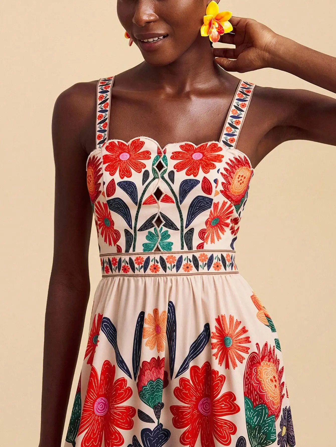 Платье-камизоль с цветочным принтом, корсетным лифом на шнуровке, юбкой А-силуэта, летняя повседневная одежда
Платье-камизоль с цветочным принтом, корсетным лифом на шнуровке, юбкой А-силуэта, летняя повседневная одежда