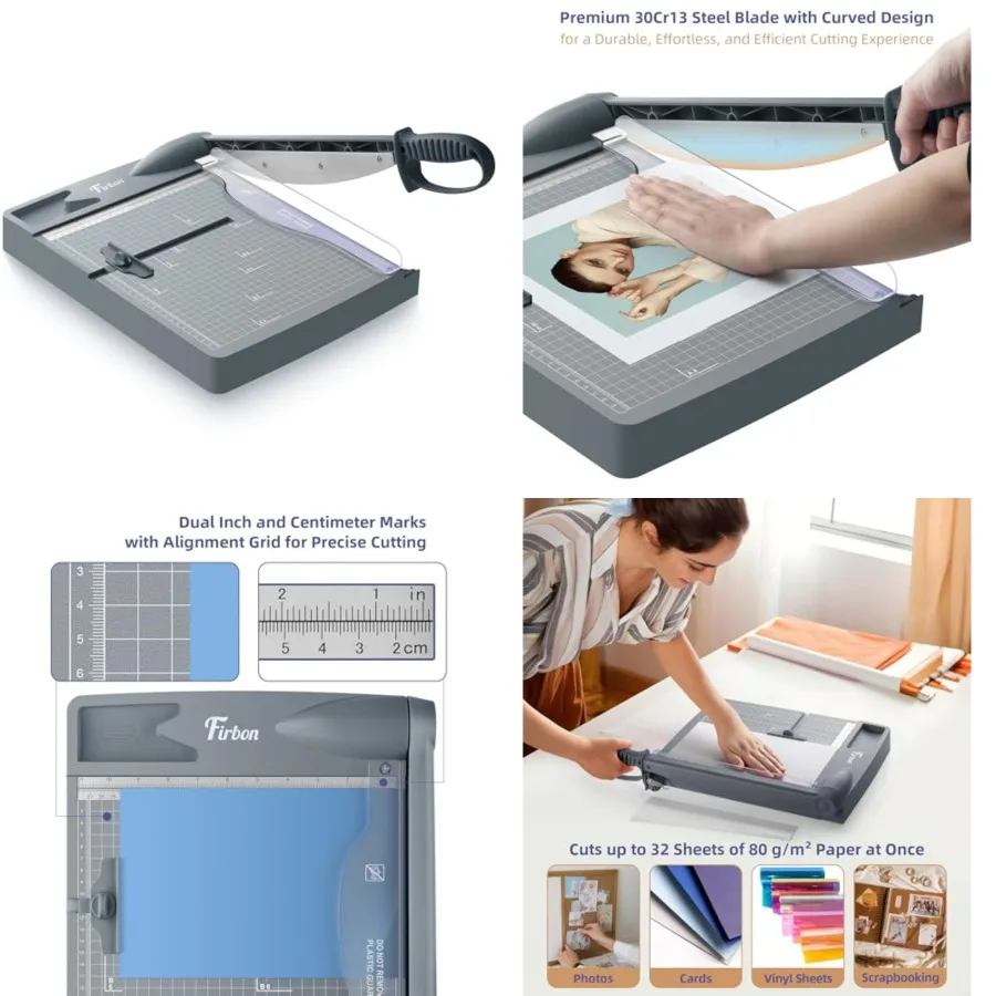 12" Guillotine Paper Cutter, Heavy Duty 30-Sheet Capacity Trimmer for Cardstock, Photos, Scrapbooking, Office, Classroom, Studi
12" Guillotine Paper Cutter, Heavy Duty 30-Sheet Capacity Trimmer for Cardstock, Photos, Scrapbooking, Office, Classroom, Studi