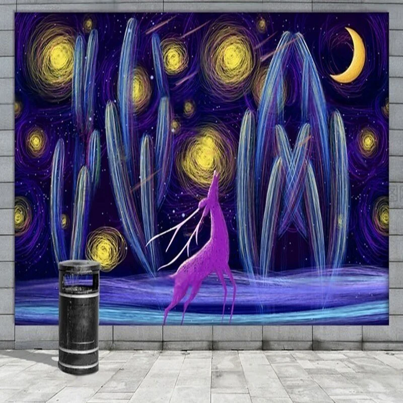 Dreamy Abstract Starry Sky Cactus Colorful Elk Stars Meteors Coils Living Room Decoration Paintings Trendy Background Wall
Dreamy Abstract Starry Sky Cactus Colorful Elk Stars Meteors Coils Living Room Decoration Paintings Trendy Background Wall