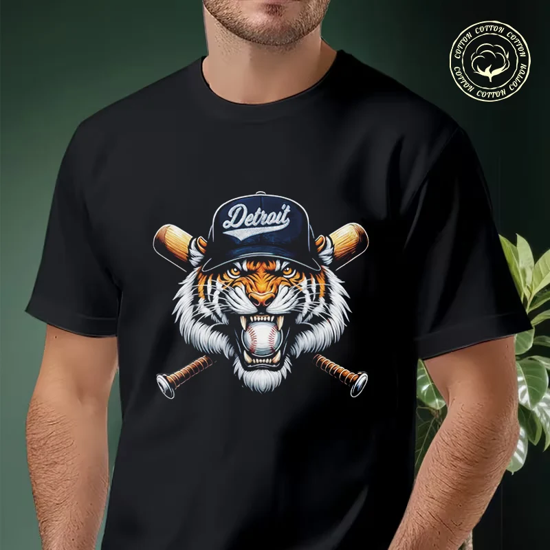 Men T-shirt High Quality Funny Cotton Vintage Detroit Tiger Graphic Motorcycle Casual Cool Loose O-neck Male For Tees
Men T-shirt High Quality Funny Cotton Vintage Detroit Tiger Graphic Motorcycle Casual Cool Loose O-neck Male For Tees