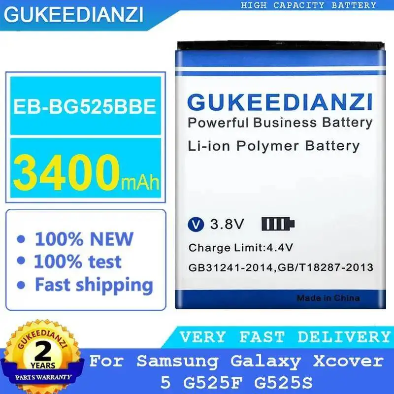 EB-BG525BBE Long-Lasting Performance For Samsung Galaxy Xcover 5 G525F G525S 3400Mah Safe Mobile Phone Battery 
EB-BG525BBE Long-Lasting Performance For Samsung Galaxy Xcover 5 G525F G525S 3400Mah Safe Mobile Phone Battery