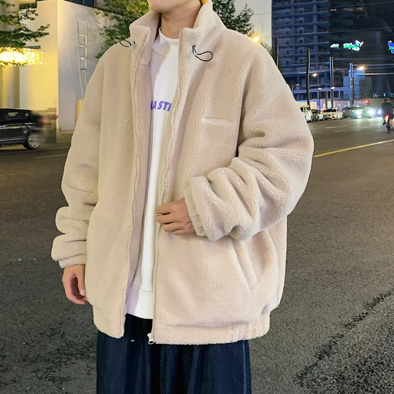 Мужская зимняя хлопковая куртка с подкладкой из овечьей шерсти, утепленная, свободного кроя, на молнии, в корейском стиле, с воротником-стойкой, для повседневной носки
Мужская зимняя хлопковая куртка с подкладкой из овечьей шерсти, утепленная, свободного кроя, на молнии, в корейском стиле, с воротником-стойкой, для повседневной носки