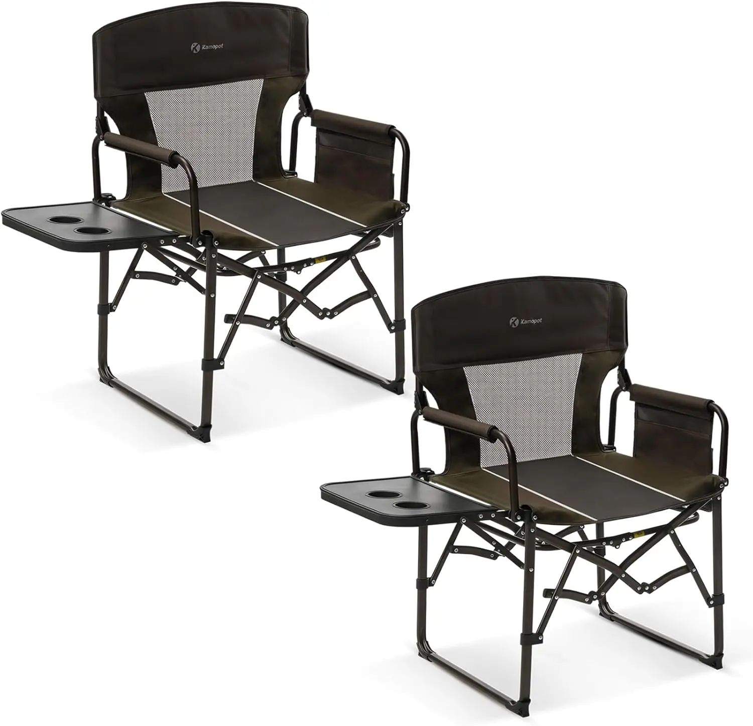 Heavy Duty Folding Director Chair 400lb Capacity with Side Table, Cup Holder, Carry Handle for Camping, Beach, Sports, Patio, 2-Pack Brown
Heavy Duty Folding Director Chair 400lb Capacity with Side Table, Cup Holder, Carry Handle for Camping, Beach, Sports, Patio, 2-Pack Brown