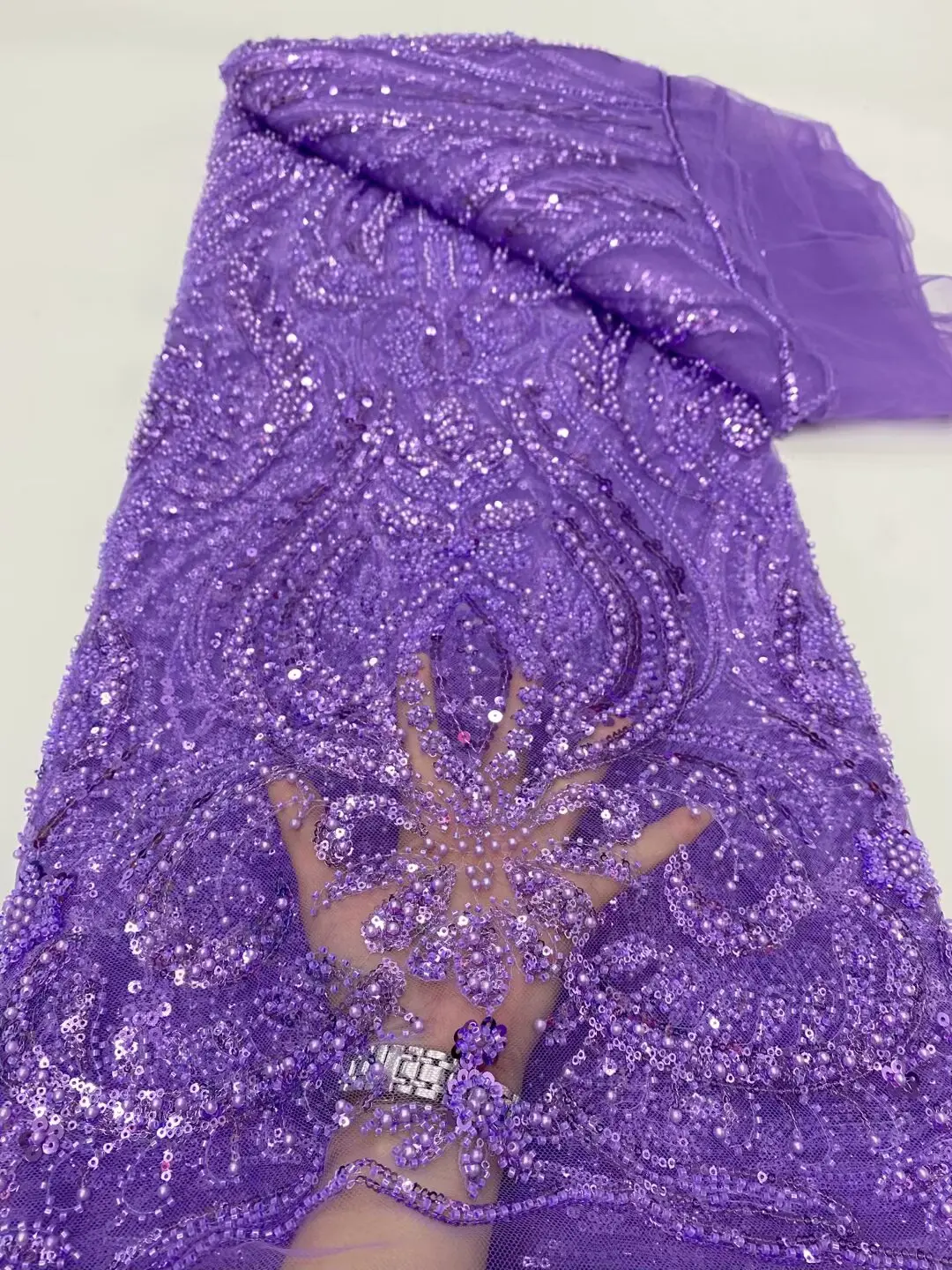 (5yards/pc) Gorgeous pearls tube beads sequins embroidered African party net lace 2025 newest French tulle lace for dress FDP086
(5yards/pc) Gorgeous pearls tube beads sequins embroidered African party net lace 2025 newest French tulle lace for dress FDP086