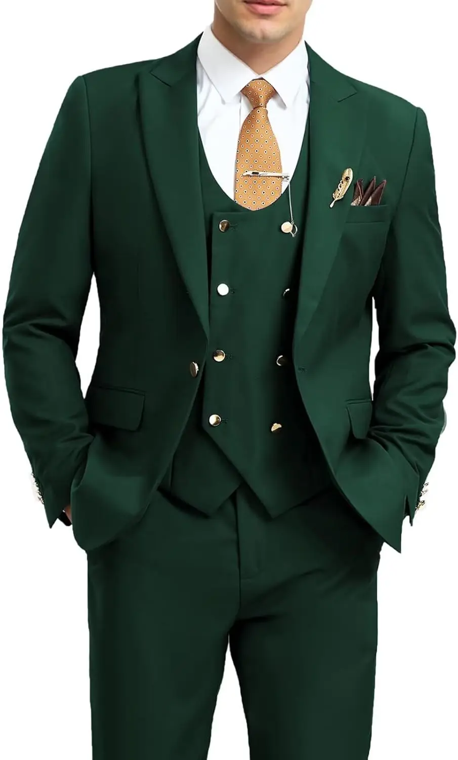 Men's Suits 3 Piece Slim Fit Tuxedo Suit One Button Double Breasted Men Wedding Prom Homecoming Suits Blazer Vest Pants
Men's Suits 3 Piece Slim Fit Tuxedo Suit One Button Double Breasted Men Wedding Prom Homecoming Suits Blazer Vest Pants