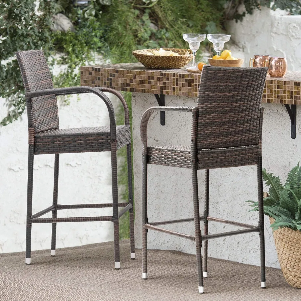 Patio Bar Stools Wicker Barstools Indoor Outdoor Bar Stool Patio Furniture with Footrest and Armrest, Customized
Patio Bar Stools Wicker Barstools Indoor Outdoor Bar Stool Patio Furniture with Footrest and Armrest, Customized