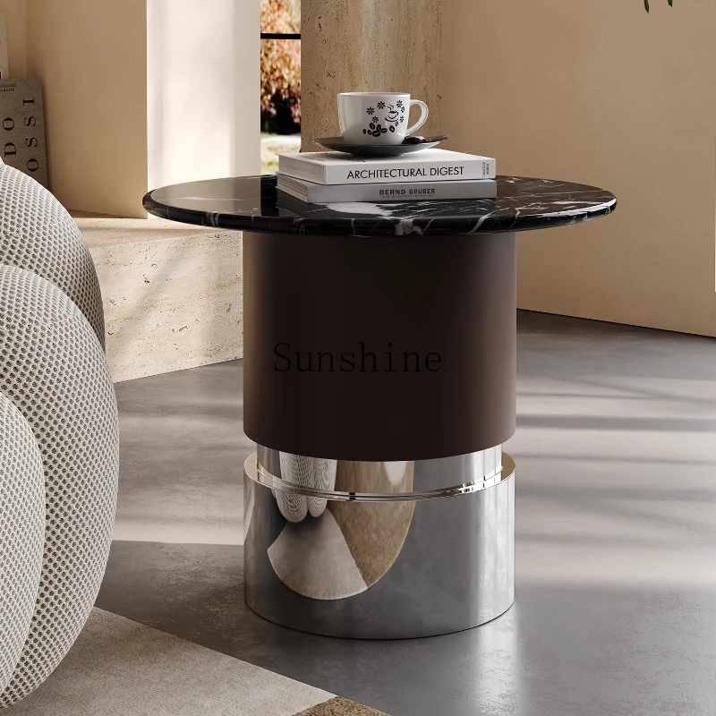 High-grade marble edge small apartment balcony round light luxury high-end storage table
High-grade marble edge small apartment balcony round light luxury high-end storage table