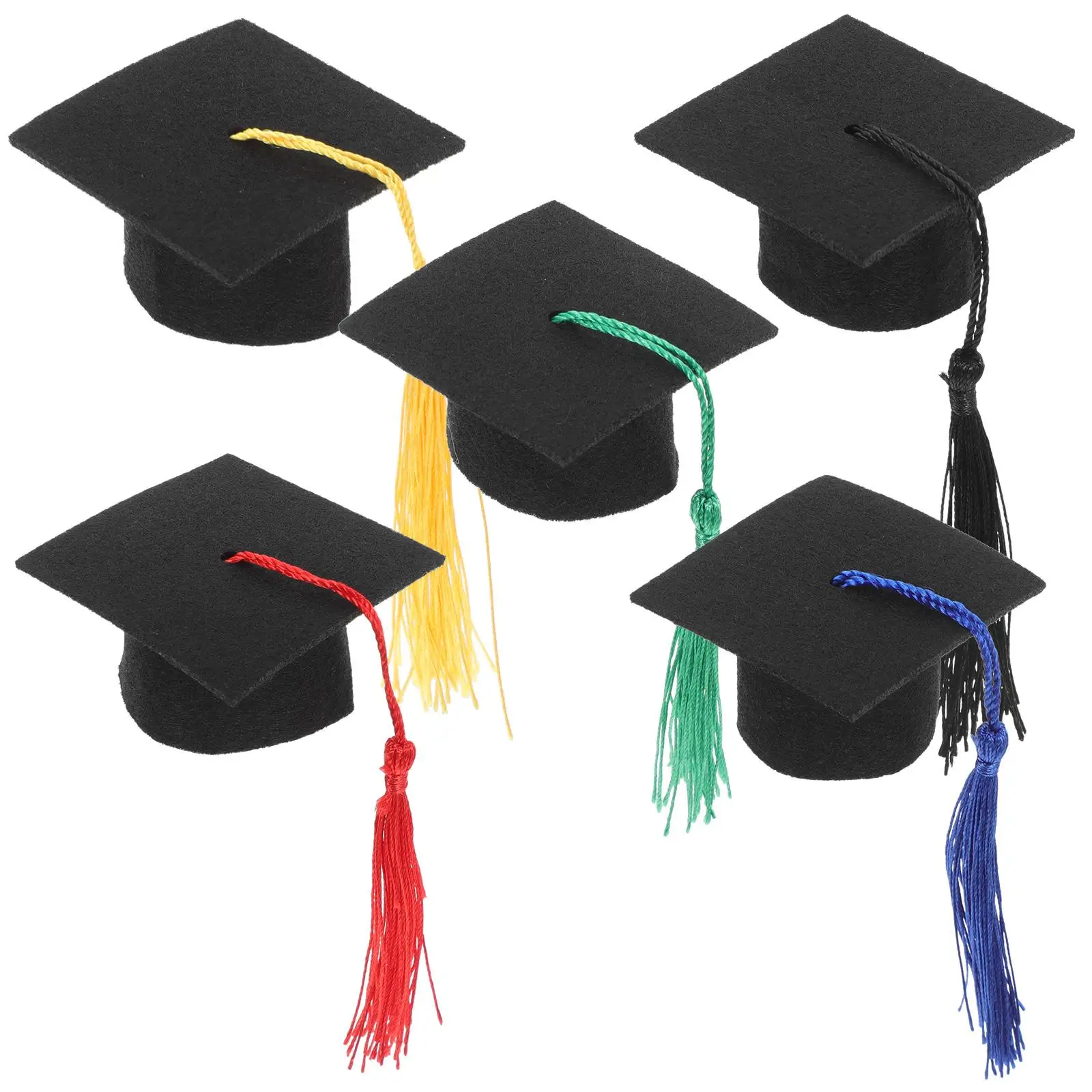 5 Pcs Graduation Cap Mini Bottle Topper Tassel Decorative Novelty Design Bright Color Tear Resistant Fabric Table
5 Pcs Graduation Cap Mini Bottle Topper Tassel Decorative Novelty Design Bright Color Tear Resistant Fabric Table