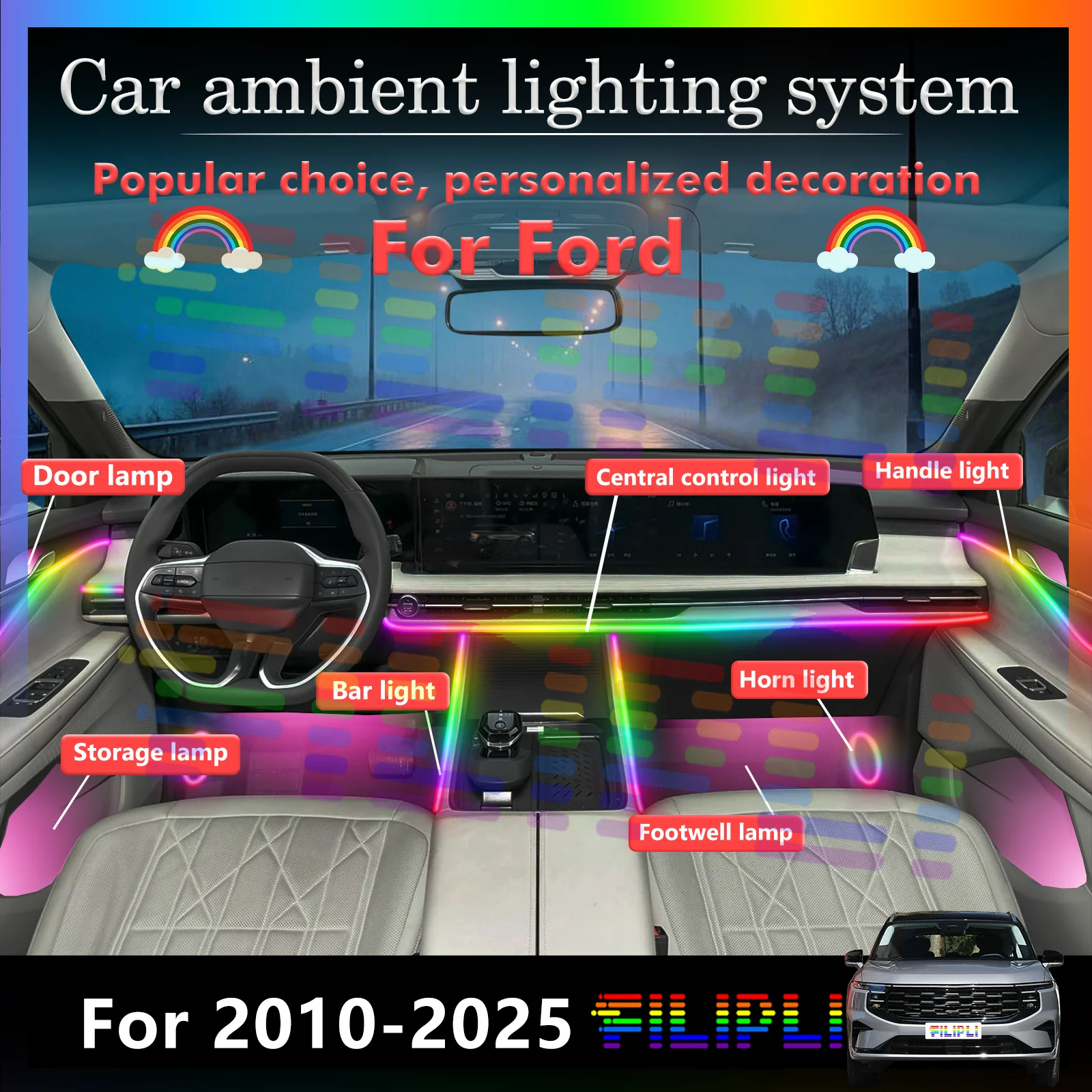 For Ford Car Decorative Lights - Environmental Monitoring, Air Quality Sensor & Purification
For Ford Car Decorative Lights - Environmental Monitoring, Air Quality Sensor & Purification