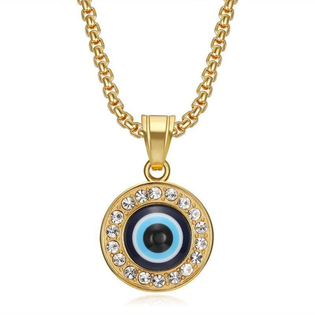 Mystic Turkish Small Evil Eyes Pendant Female Gold Silver Color Stainless Steel Zirconia Round Amulet Necklace for Women Jewelry
Mystic Turkish Small Evil Eyes Pendant Female Gold Silver Color Stainless Steel Zirconia Round Amulet Necklace for Women Jewelry