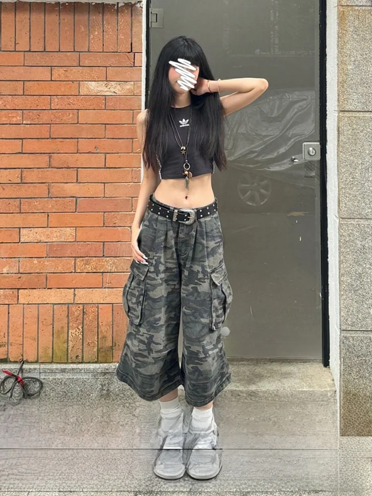 plus Size American High Street Camouflage Seven-Foot Jeans Women Summer Spicy Loose Slimming Workwear Wide Leg Mid-Pants Trendy
plus Size American High Street Camouflage Seven-Foot Jeans Women Summer Spicy Loose Slimming Workwear Wide Leg Mid-Pants Trendy