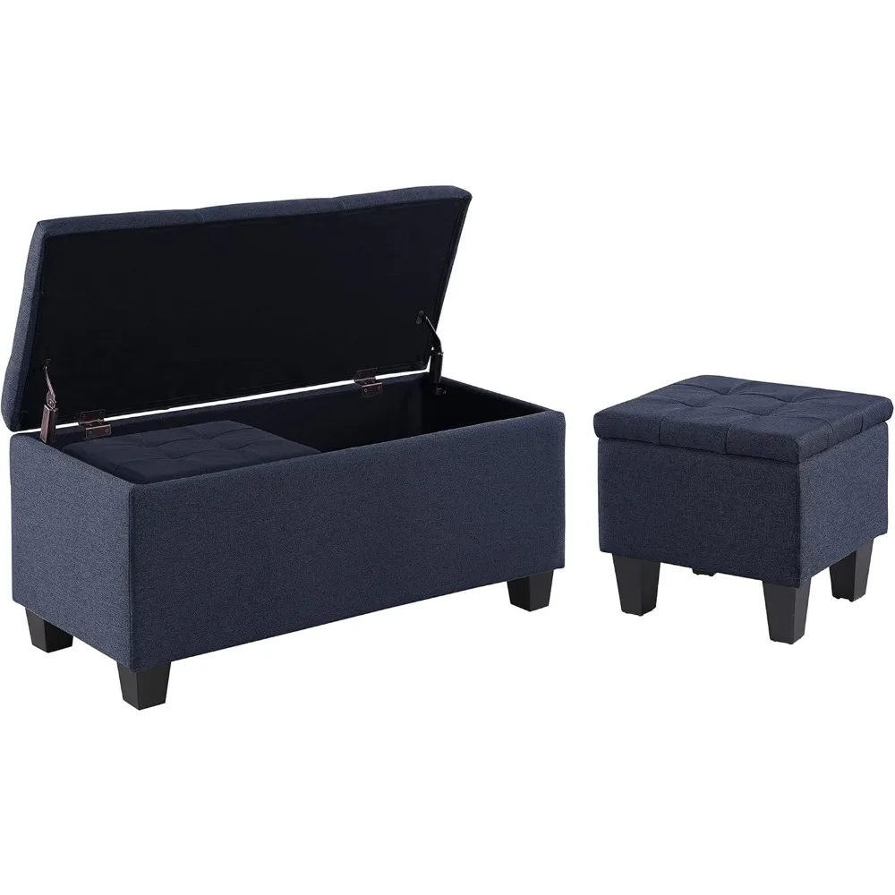 Set of 3 Hinged Storage Ottoman, 38'' Ottoman Bench with Storage and Thick Seating, End of Bed Bedroom Bench Window Bench with 2
Set of 3 Hinged Storage Ottoman, 38'' Ottoman Bench with Storage and Thick Seating, End of Bed Bedroom Bench Window Bench with 2