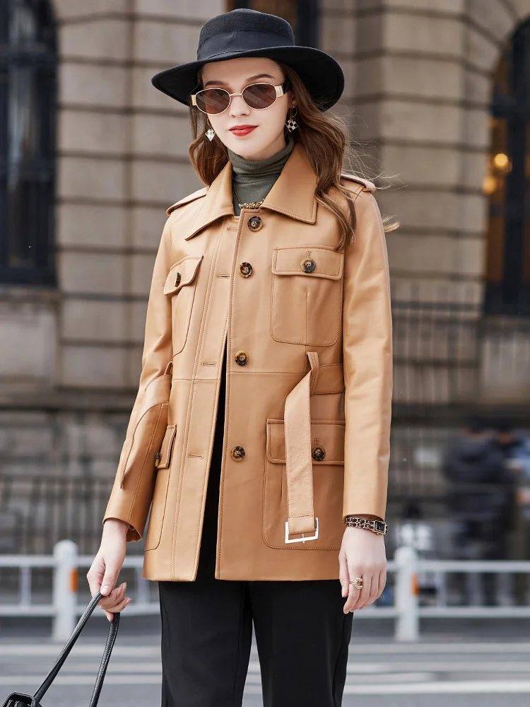2023 Fashion Queen's Patty Genuine Leather Coat Women's Mid Length Autumn/winter Sheepskin Slim Fit Lace Up Windbreaker Coat
2023 Fashion Queen's Patty Genuine Leather Coat Women's Mid Length Autumn/winter Sheepskin Slim Fit Lace Up Windbreaker Coat