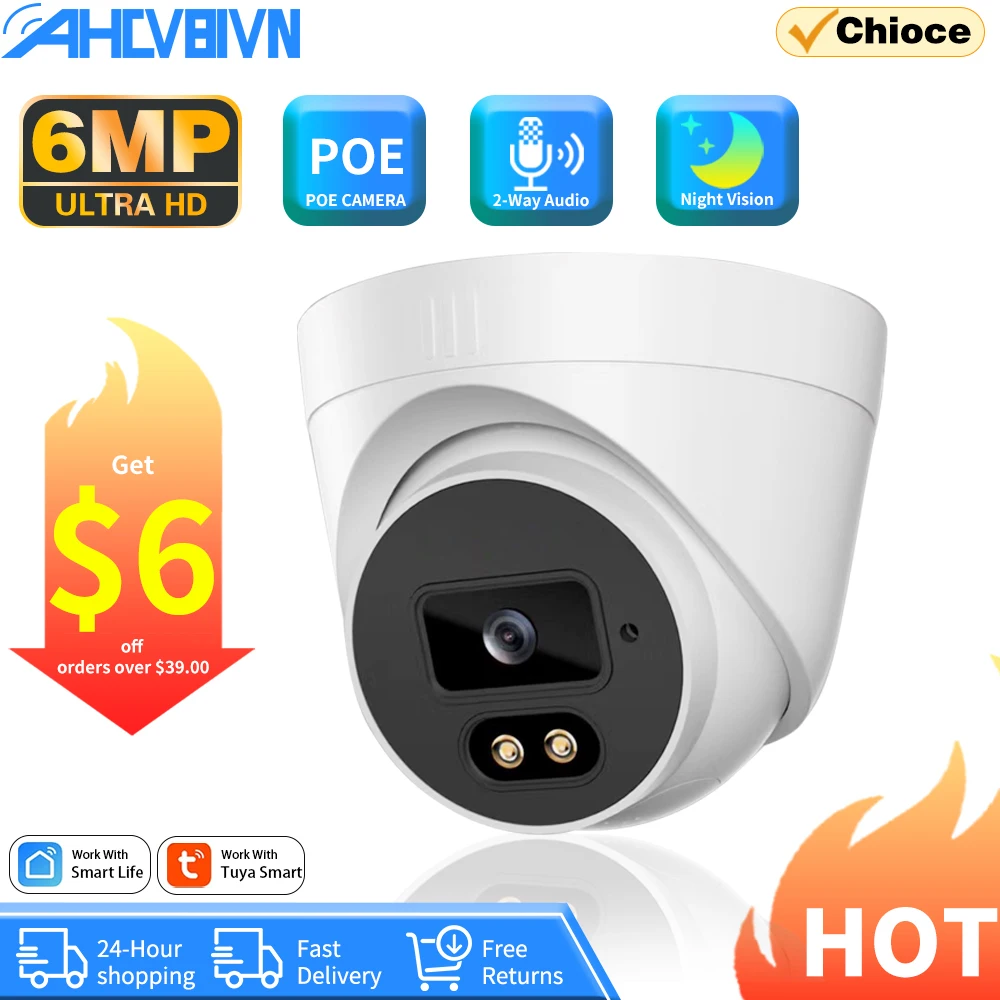 6MP POE Camera Outdoor Smart HD Video Surveillance CCTV Cameras H.265 Home Security IP Dome-Camera Motion Detection Tuya app
6MP POE Camera Outdoor Smart HD Video Surveillance CCTV Cameras H.265 Home Security IP Dome-Camera Motion Detection Tuya app