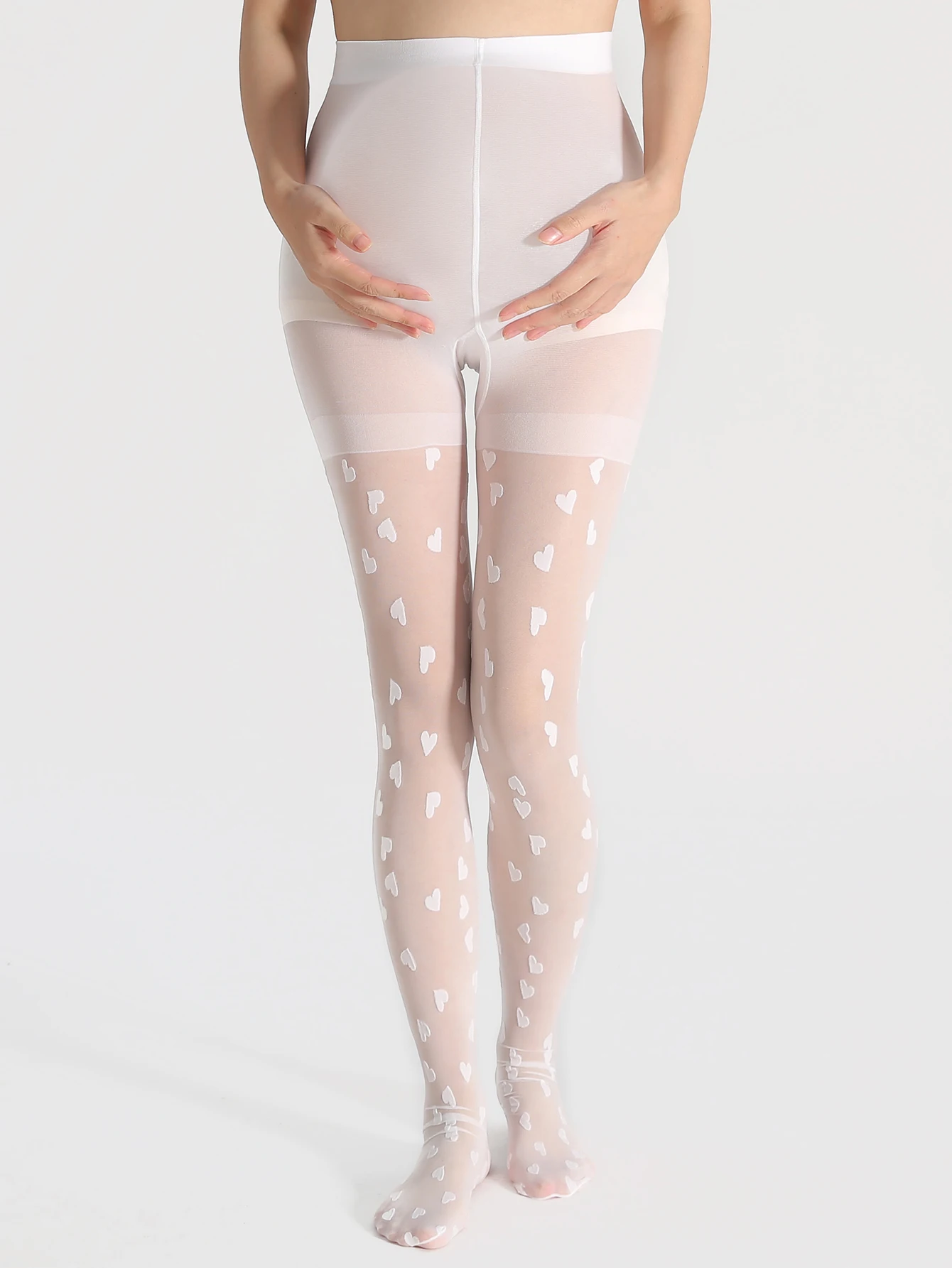 A pair of maternity heart-shaped jacquard tights sexy high elastic ultra-thin comfort pantyhose
A pair of maternity heart-shaped jacquard tights sexy high elastic ultra-thin comfort pantyhose