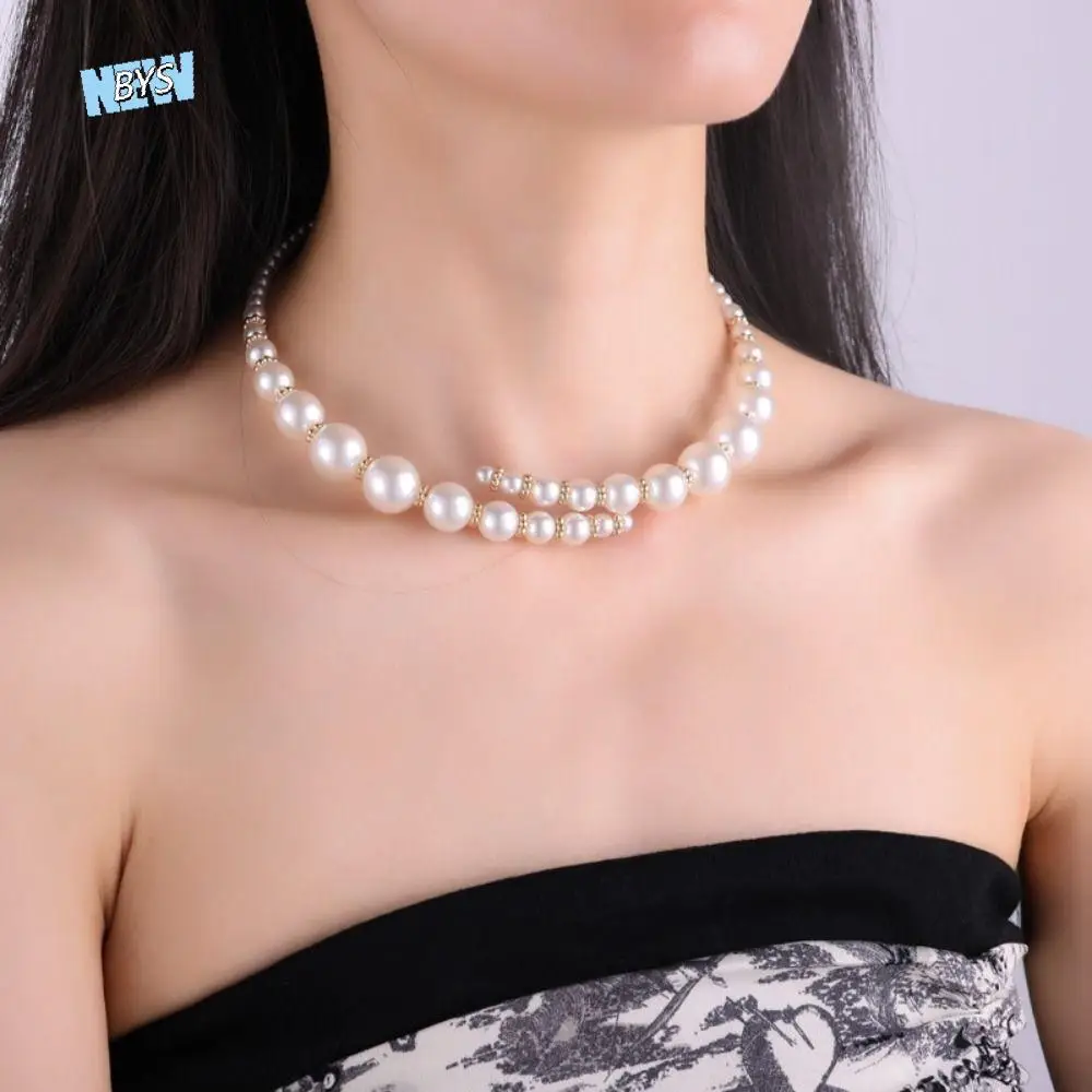 Sweet Elegant Pearl Choker Necklace Asymmetric Open Pearl Beaded Necklace Simple Accessory Women Neck Jewelry Gift
Sweet Elegant Pearl Choker Necklace Asymmetric Open Pearl Beaded Necklace Simple Accessory Women Neck Jewelry Gift