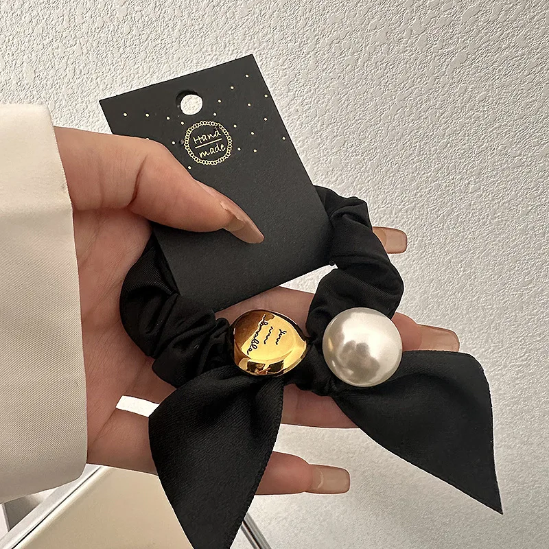 Refined Black Satin Ribbon Scrunchie Faux Pearl Gold Heart Letter Elastic Hairbands Ponytail Holder For Women Daily Use 2026 New
Refined Black Satin Ribbon Scrunchie Faux Pearl Gold Heart Letter Elastic Hairbands Ponytail Holder For Women Daily Use 2026 New
