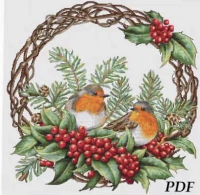 DIY needle work Birds on Berry Wreath 55-55 Cross Stitch Set Counted Cross Stitch Kit 28ct 14ct 32ct Metallic aida
DIY needle work Birds on Berry Wreath 55-55 Cross Stitch Set Counted Cross Stitch Kit 28ct 14ct 32ct Metallic aida