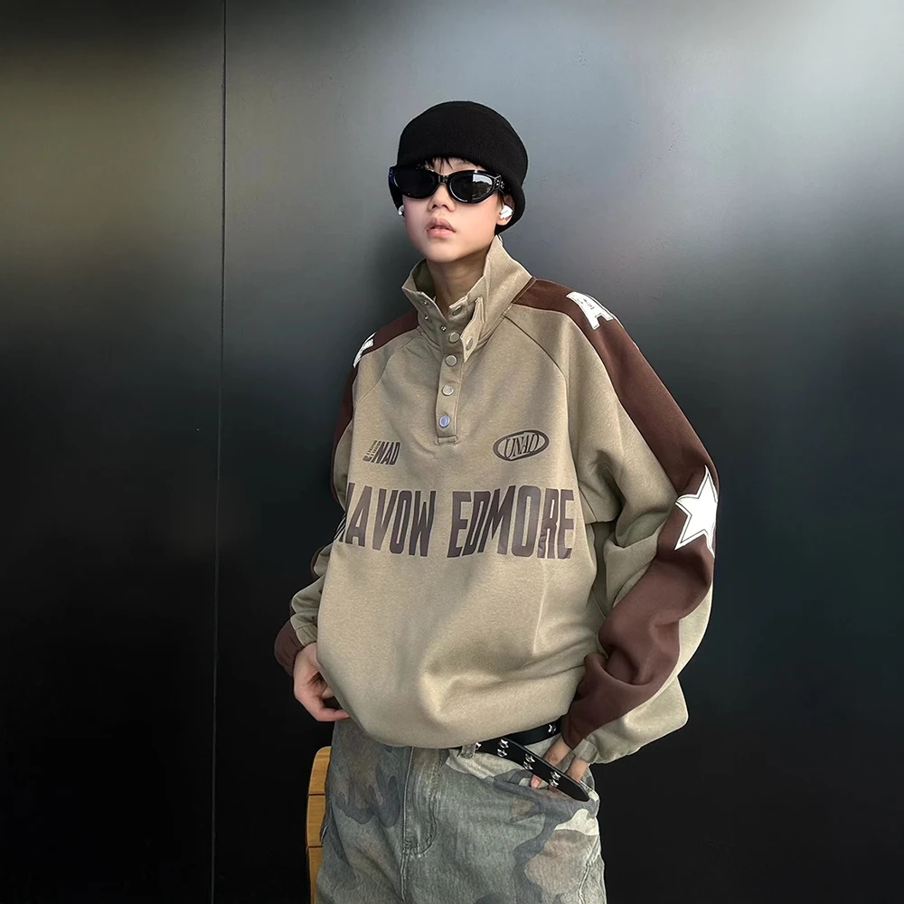 Sweatshirt Men's Retro Contrast Color Collar College Style Spring and Autumn Couple's Jacket
Sweatshirt Men's Retro Contrast Color Collar College Style Spring and Autumn Couple's Jacket