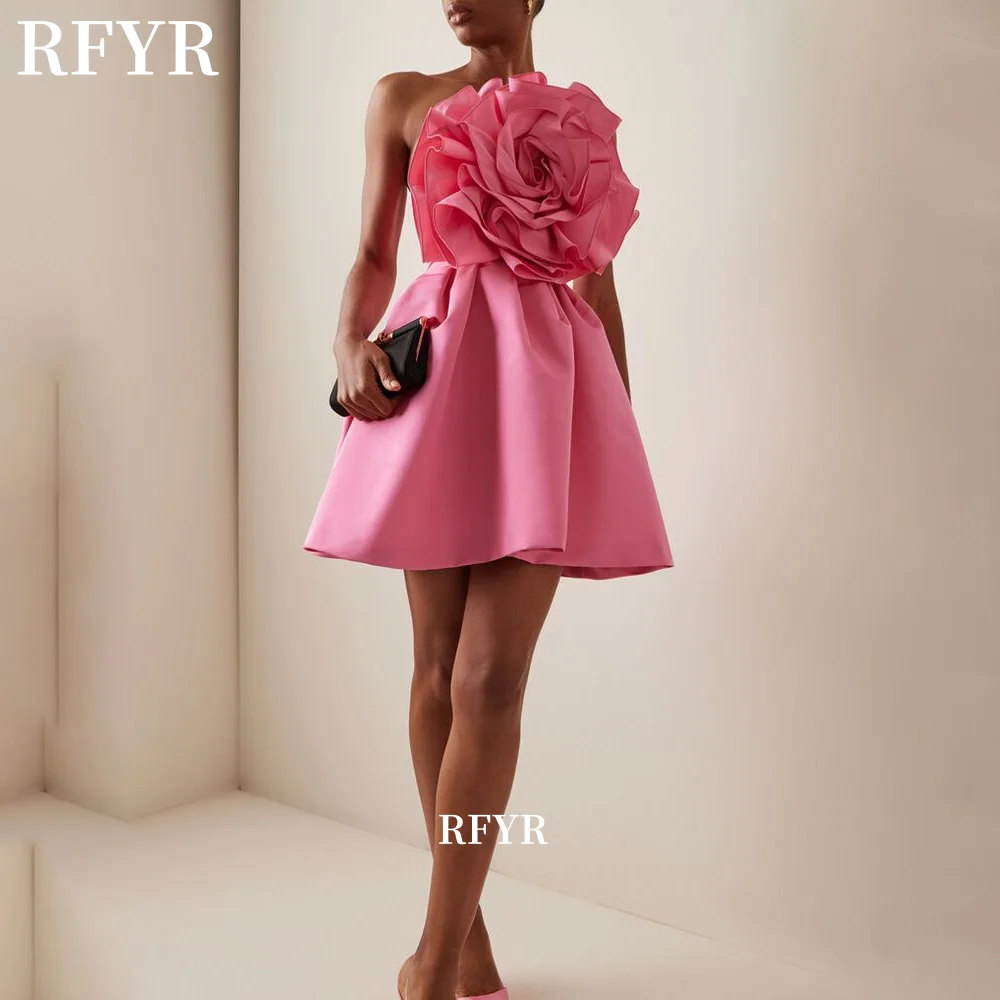 RFYR Mini Prom Dress A Line Party Dress with 3D Flowers Evening Dress Elegant Cocktail Celebrity Dress for Women Customized
RFYR Mini Prom Dress A Line Party Dress with 3D Flowers Evening Dress Elegant Cocktail Celebrity Dress for Women Customized