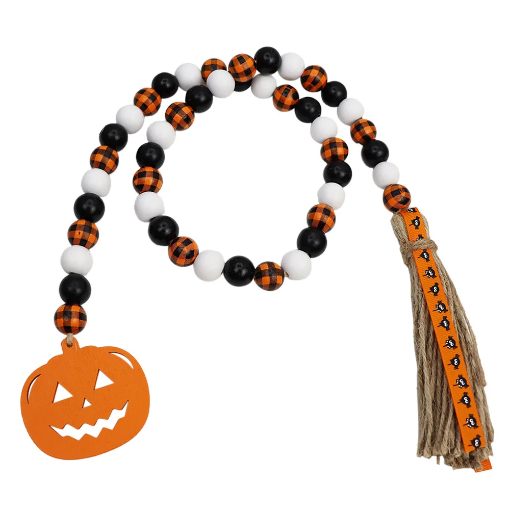 Halloween Wooden Tassel Rustic Bead String Decor Wall Hanging Pumpkin nament Wood Bead Festival Atmosphere
Halloween Wooden Tassel Rustic Bead String Decor Wall Hanging Pumpkin nament Wood Bead Festival Atmosphere