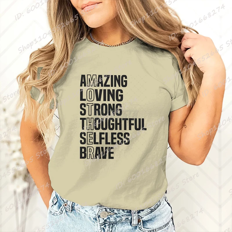 Mother's Day Gifts Clothes Mother Amazing Loving Strong Thoughtful Print T-shirts For Women Summer Short Sleeve O Neck Tees
Mother's Day Gifts Clothes Mother Amazing Loving Strong Thoughtful Print T-shirts For Women Summer Short Sleeve O Neck Tees
