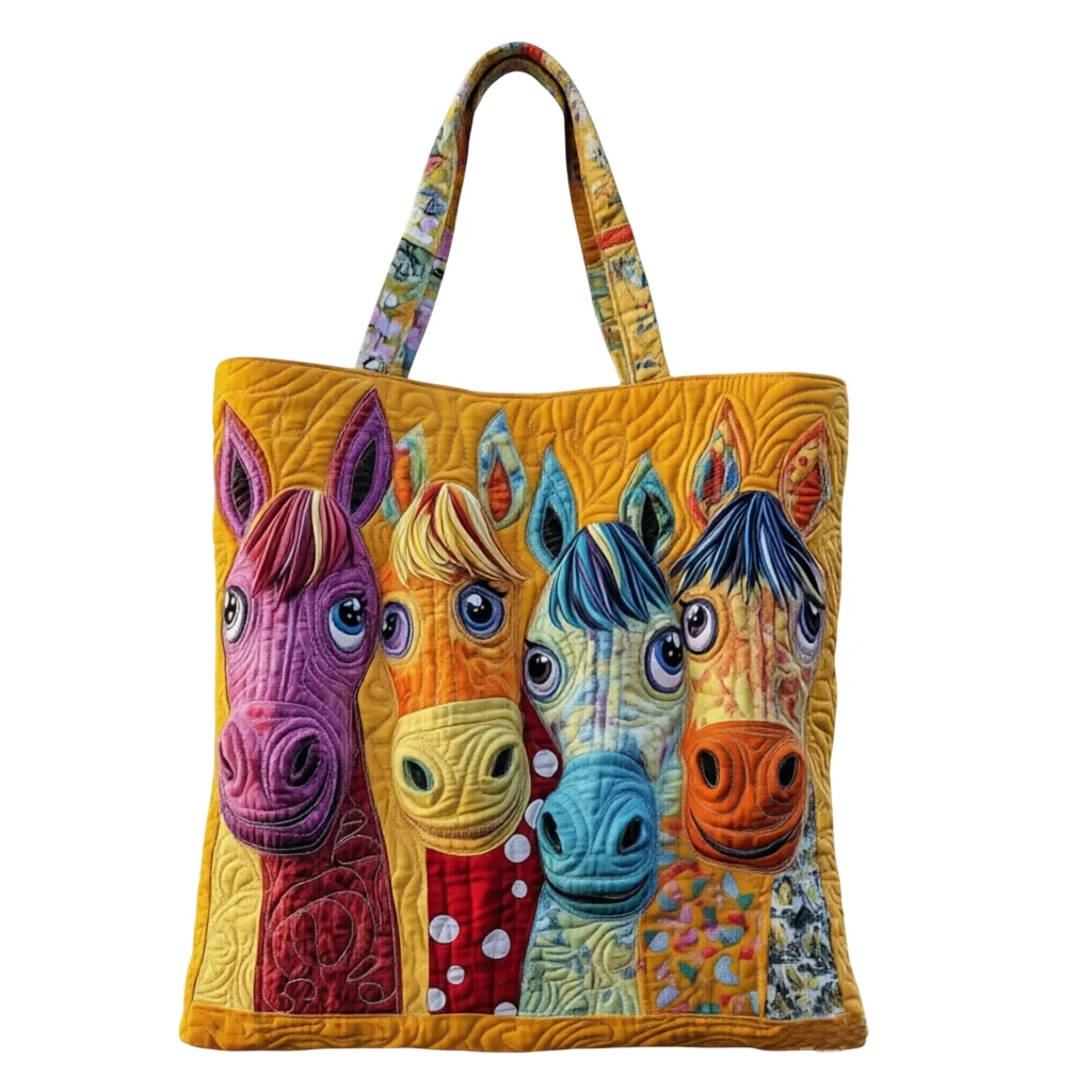 Colorful Cartoon Rainbow Horses Quilted Tote Bag Lightweight Funny Shoulder Bag Reusable Handbag for Travel Shopping
Colorful Cartoon Rainbow Horses Quilted Tote Bag Lightweight Funny Shoulder Bag Reusable Handbag for Travel Shopping