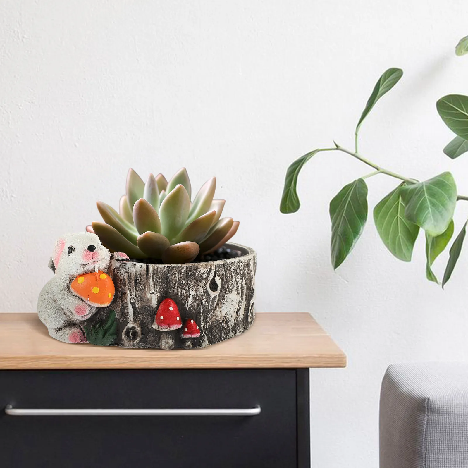 1Pcs Cement Mushroom-Shaped Succulent Plant Pot Cartoon Rabbit Design Fresh Fun Texture Lovely Small Flowerpot for Home Decor
1Pcs Cement Mushroom-Shaped Succulent Plant Pot Cartoon Rabbit Design Fresh Fun Texture Lovely Small Flowerpot for Home Decor