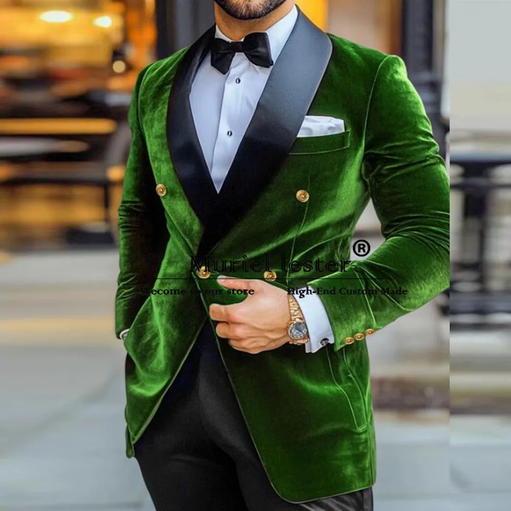 Velvet Business Suits Men Slim Fit Double Breasted Groom Formal Occasion Dinner Blazers Customized Wedding Tuxedos 2-Piece Set
Velvet Business Suits Men Slim Fit Double Breasted Groom Formal Occasion Dinner Blazers Customized Wedding Tuxedos 2-Piece Set