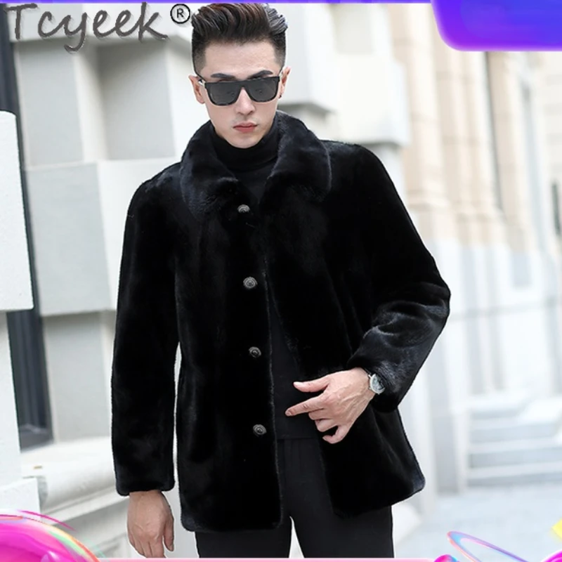 Tcyeek Mid-long Whole Mink Fur Coat Men's Natural Fur Jacket Winter Warm Female Mink Fur Coats High Quality Men Clothing Fashion
Tcyeek Mid-long Whole Mink Fur Coat Men's Natural Fur Jacket Winter Warm Female Mink Fur Coats High Quality Men Clothing Fashion