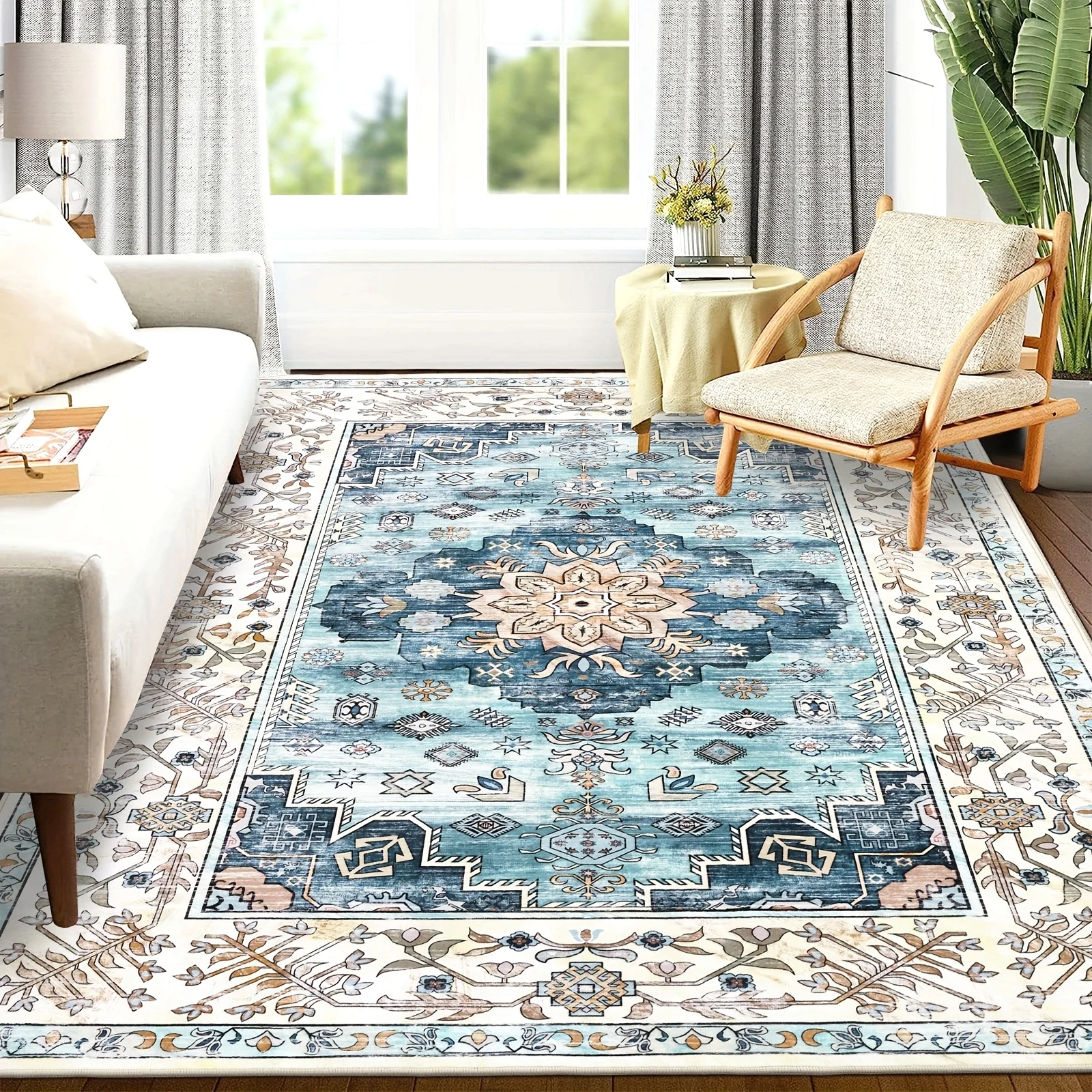 Vintage Area Rug, Floor Carpet Machine Washable Rugs for Living Room Non Slip Boho Floor Carpet Rugs for Bedroom Dining Room
Vintage Area Rug, Floor Carpet Machine Washable Rugs for Living Room Non Slip Boho Floor Carpet Rugs for Bedroom Dining Room