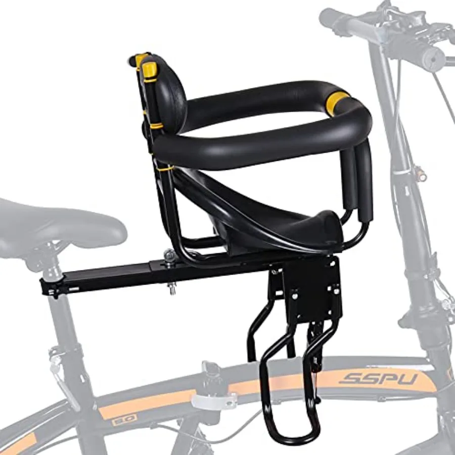 Front Mounted Bike Seat Adjustable Child Bicycle Seat for Toddlers Age 1-4 Years with Detachable Guardrail and Foldable Pedals
Front Mounted Bike Seat Adjustable Child Bicycle Seat for Toddlers Age 1-4 Years with Detachable Guardrail and Foldable Pedals