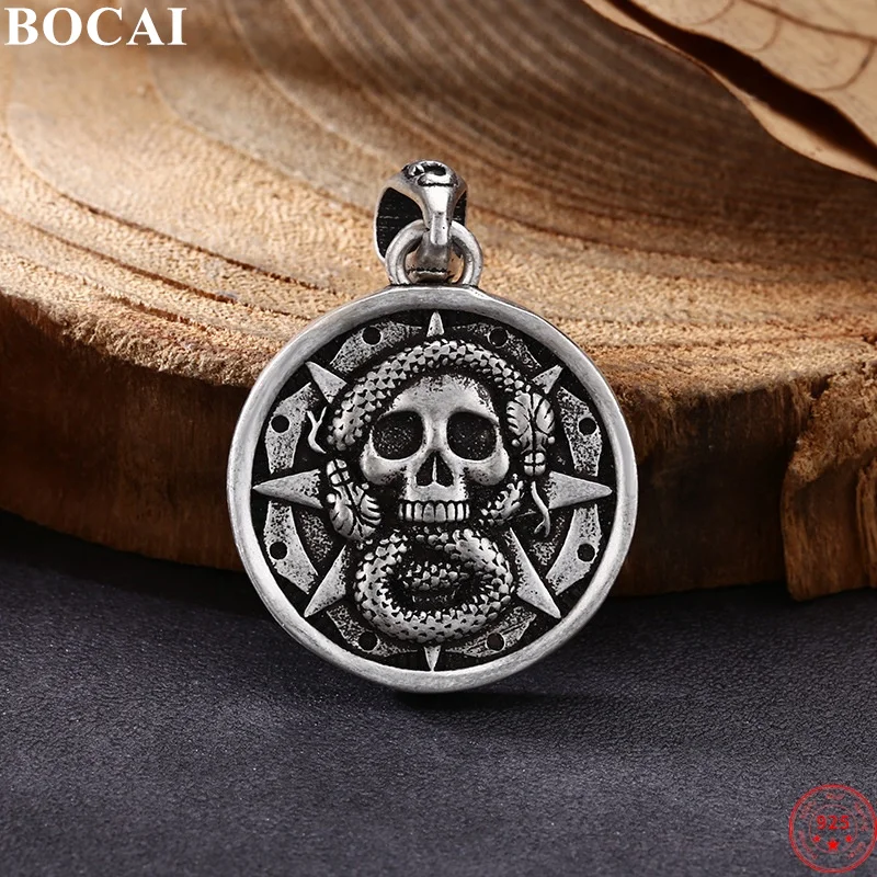 BOCAI S925 Подвески из стерлингового серебра для женщин и мужчин Ретро Приобретение Череп Змея Круглый Шарм Амулет Панк Модные ювелирные изделия оптом 
BOCAI S925 Подвески из стерлингового серебра для женщин и мужчин Ретро Приобретение Череп Змея Круглый Шарм Амулет Панк Модные ювелирные изделия оптом