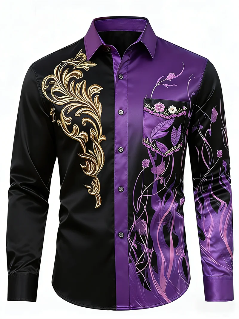 New Men's 3D Flower Printed Double Color High Quality Pattern Casual Fashion Long Sleeve Collar Shirt
New Men's 3D Flower Printed Double Color High Quality Pattern Casual Fashion Long Sleeve Collar Shirt