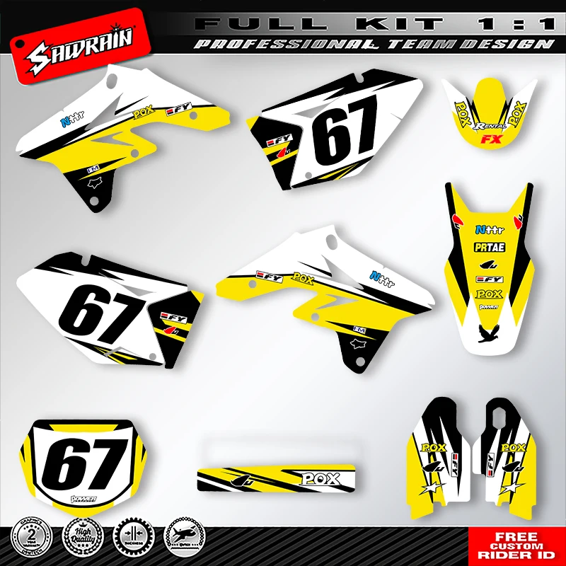 Sawrain Motorcycle Sticker Custom Team Graphics Decals Kit For SUZUKI RMZ250 2007 2008 2009 003
Sawrain Motorcycle Sticker Custom Team Graphics Decals Kit For SUZUKI RMZ250 2007 2008 2009 003
