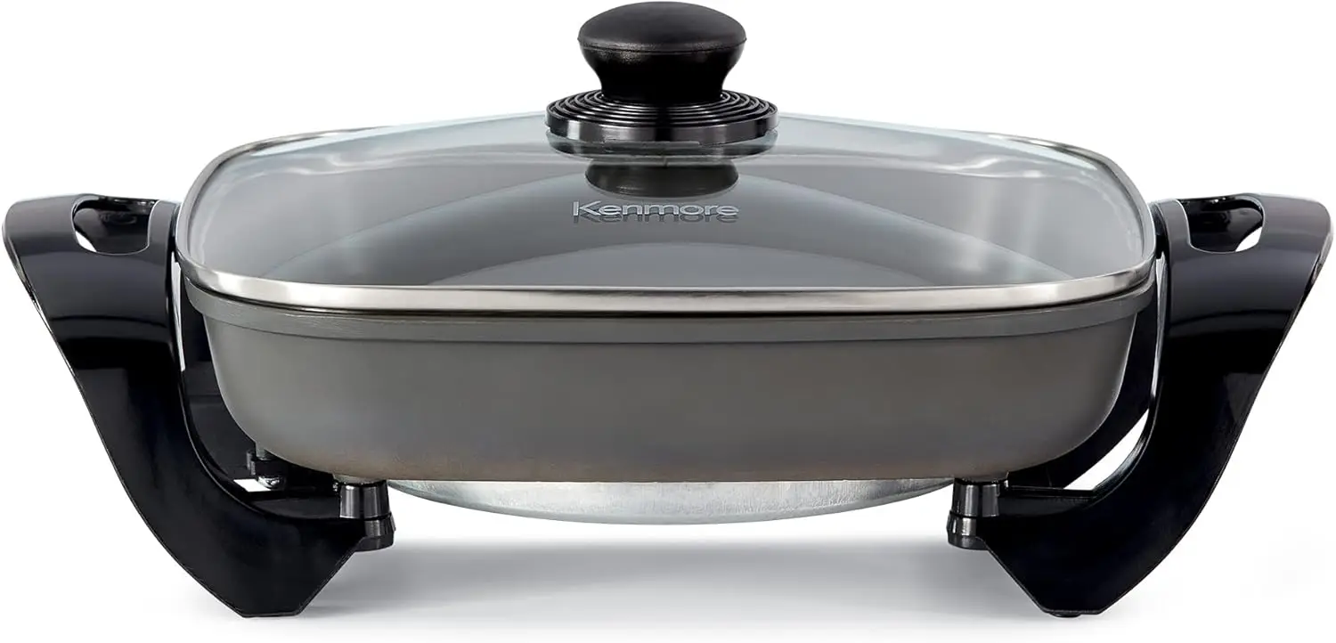 Kenmore Non-Stick Electric Skillet With Removable Drip Tray, Black, 10" X 18" Cooking Surface, Compact Countertop Cooking, Grill
Kenmore Non-Stick Electric Skillet With Removable Drip Tray, Black, 10" X 18" Cooking Surface, Compact Countertop Cooking, Grill