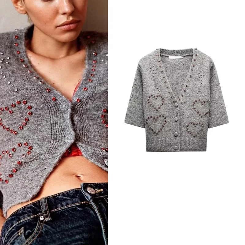 Весенний новый вязаный кардиган с V-образным вырезом, украшенный бисером, круглый вырез горловины, женский, из полиэфирного волокна, длинный...
Весенний новый вязаный кардиган с V-образным вырезом, украшенный бисером, круглый вырез горловины, женский, из полиэфирного волокна, длинный...