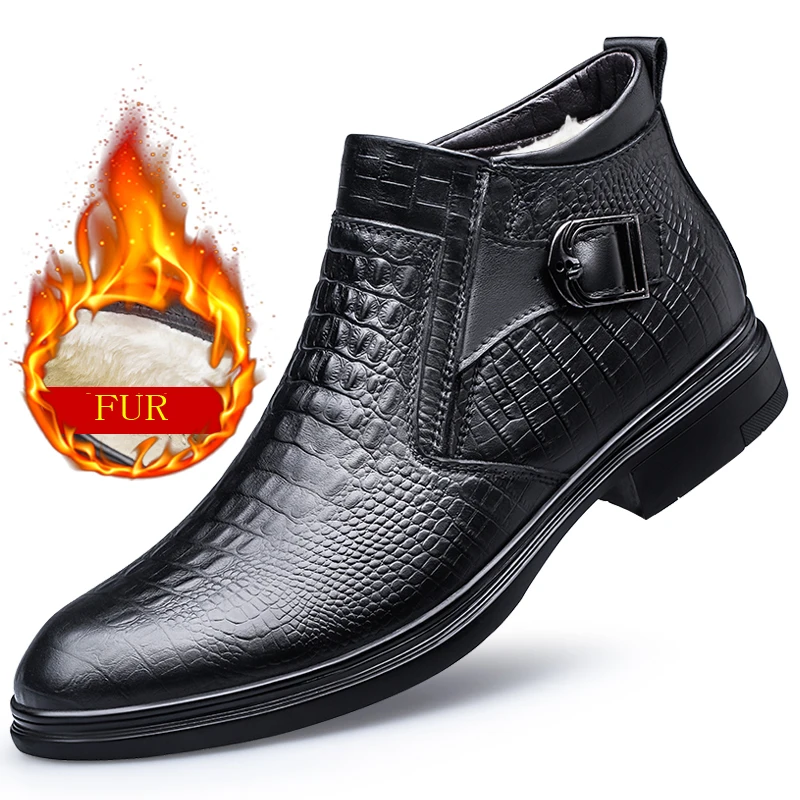2022 Winter Plush Crocodile Print Chelsea Men Boots Luxury Short Boots Thick Sole Comfortable Leather trend Boots Casual Shoes
2022 Winter Plush Crocodile Print Chelsea Men Boots Luxury Short Boots Thick Sole Comfortable Leather trend Boots Casual Shoes