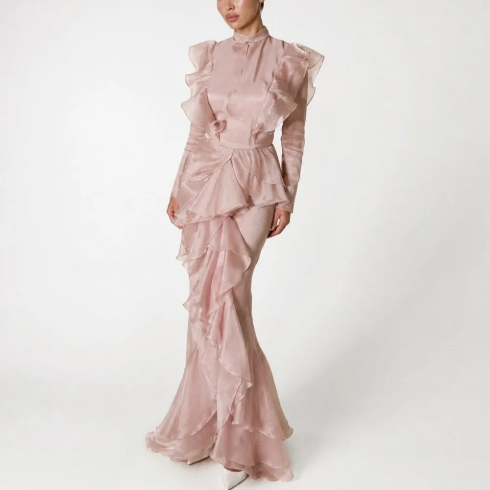 Customized Temperament Formal Evening Gowns High Collar Mermaid Ruched Long Dresses Modern Style Wedding Party Dress for Banquet
Customized Temperament Formal Evening Gowns High Collar Mermaid Ruched Long Dresses Modern Style Wedding Party Dress for Banquet