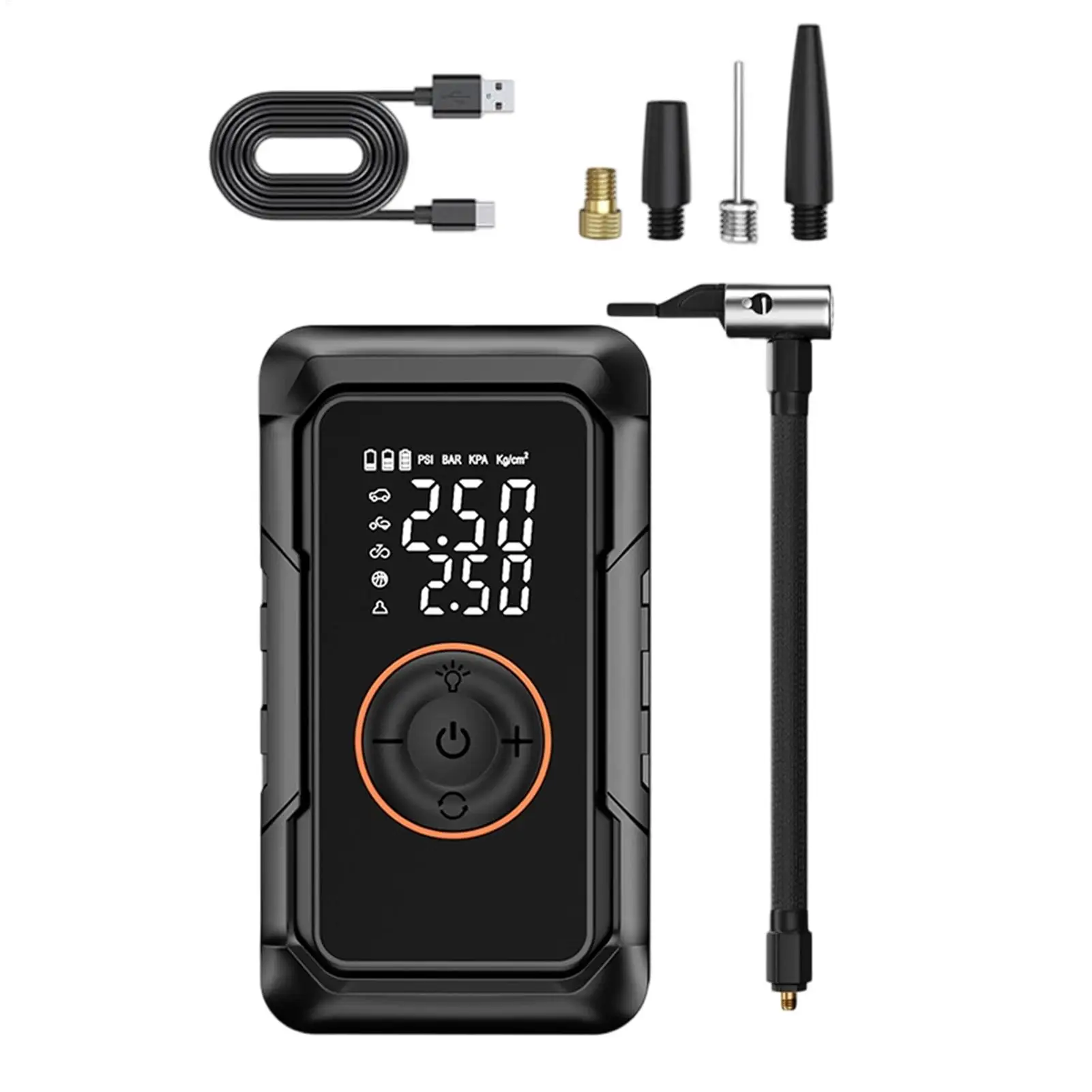 Air Pump For Car Tires Cordless Air Compressor With Digital Pressure Gauge Portable Bicycle Pump For Motorcycle SUV Truck RV
Air Pump For Car Tires Cordless Air Compressor With Digital Pressure Gauge Portable Bicycle Pump For Motorcycle SUV Truck RV