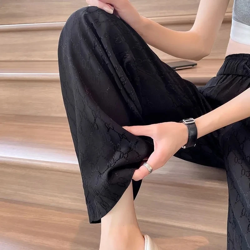 Ice Silk Wide-leg Pants Womens Summer Thin Section 2025 New High Quality Straight-leg Pants High Waist Drape Casual Trousers
Ice Silk Wide-leg Pants Womens Summer Thin Section 2025 New High Quality Straight-leg Pants High Waist Drape Casual Trousers